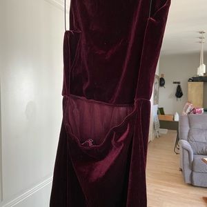 Purple Velvet Back Less Dress